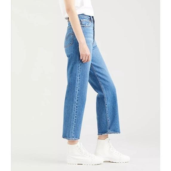 Levis 女款 Ribcage 復古排釦直筒牛仔褲 精工輕藍染刷白 72693-0099🔥-細節圖8