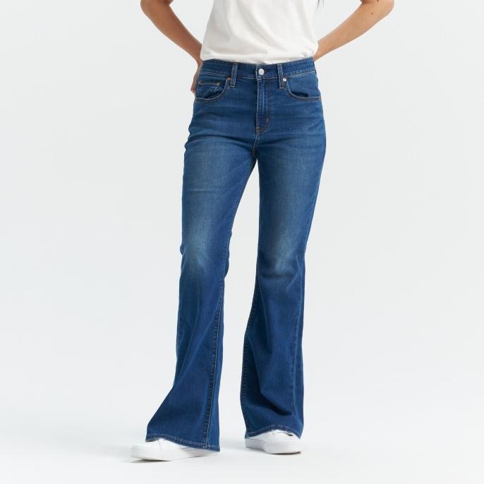 Levis 女款 726 修身喇叭牛仔褲 深藍水洗 涼感丹寧 A3410-0116-細節圖6
