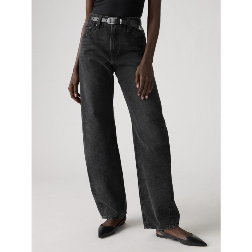 Levis 女款 Baggy Dad Barrel 錐形寬鬆牛仔褲 黑灰水洗 0039A-0000-細節圖7