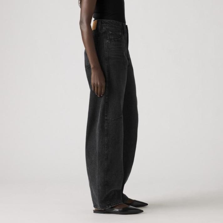 Levis 女款 Baggy Dad Barrel 錐形寬鬆牛仔褲 黑灰水洗 0039A-0000-細節圖8