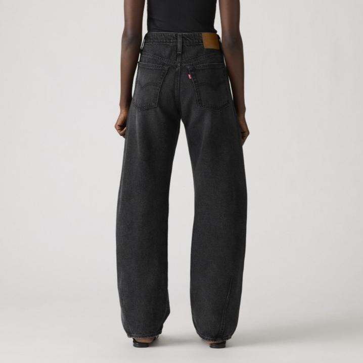 Levis 女款 Baggy Dad Barrel 錐形寬鬆牛仔褲 黑灰水洗 0039A-0000-細節圖9