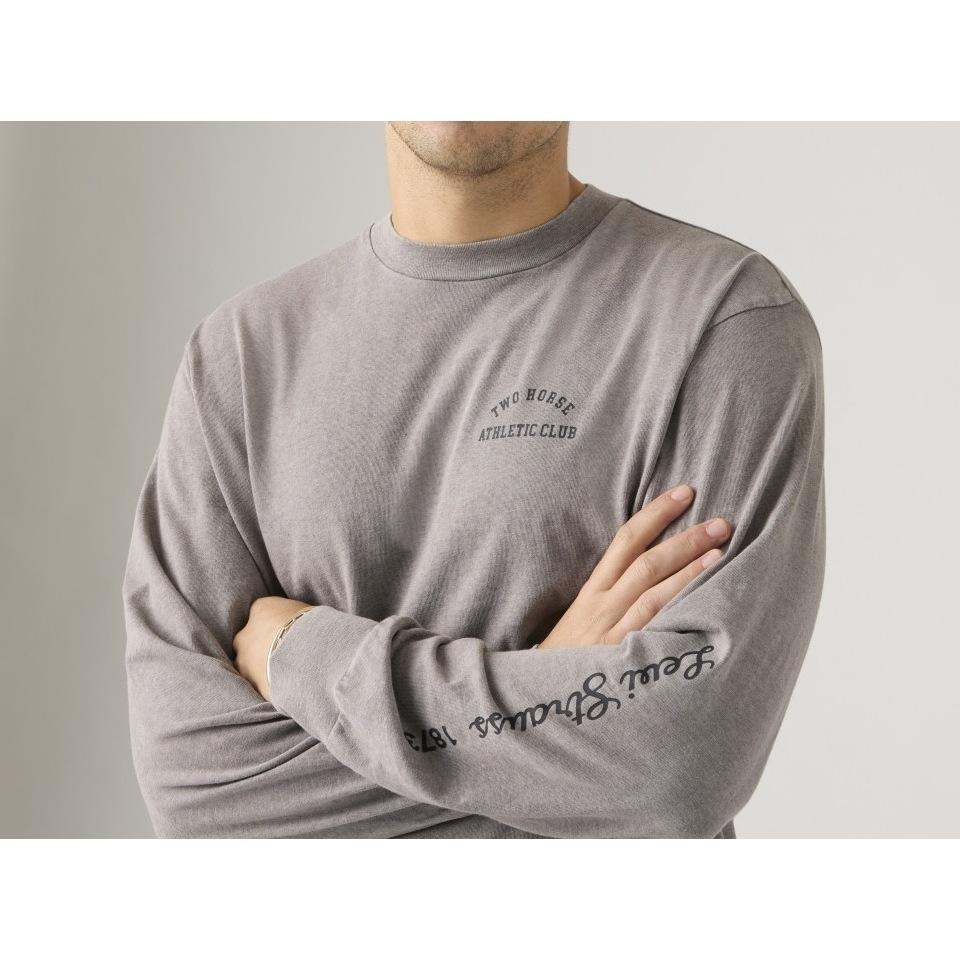 Levis 男款 長袖T恤 背部設計印花 灰色水洗 A6145-0085-細節圖3