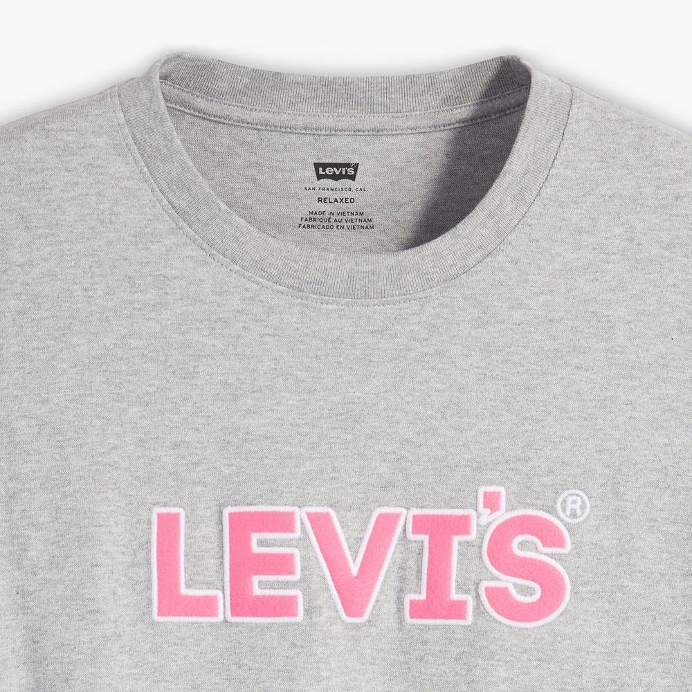 Levis 男款 短袖T恤 粉紅布章Logo 灰 16143-1072🔥-細節圖2