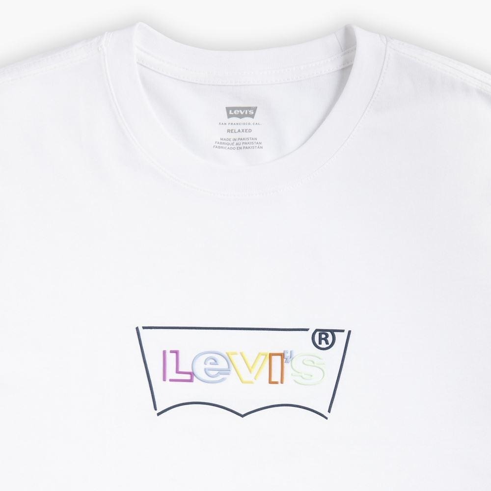 Levis 男款 短袖T恤 彩色Logo霓虹燈線條 白 16143-0945🔥-細節圖2