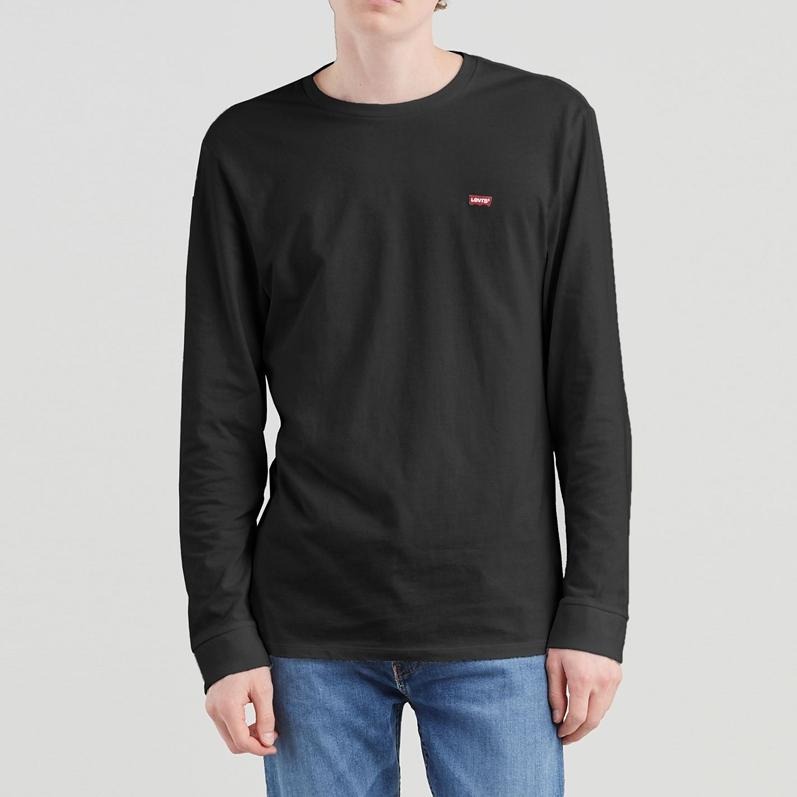 Levis 男款 長袖T恤 經典刺繡Logo 黑 72848-0009-細節圖6
