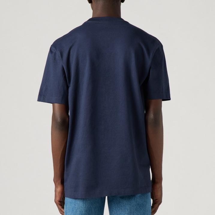 Levis 男款 短袖T恤 胸前口袋 小紅旗標 深藍 A8605-0006-細節圖6