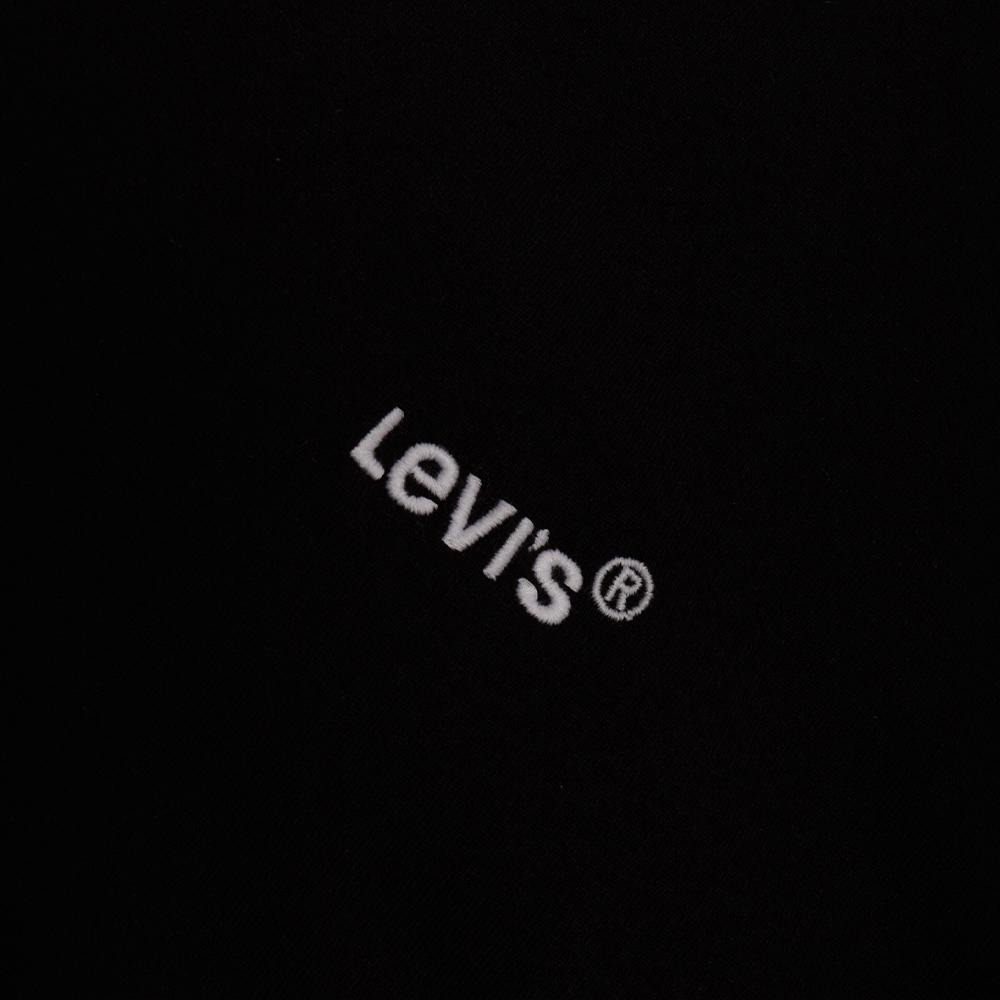 Levis 男款 短袖T恤 迷你刺繡摩登復古Logo 魚子黑 A0637-0001-細節圖3
