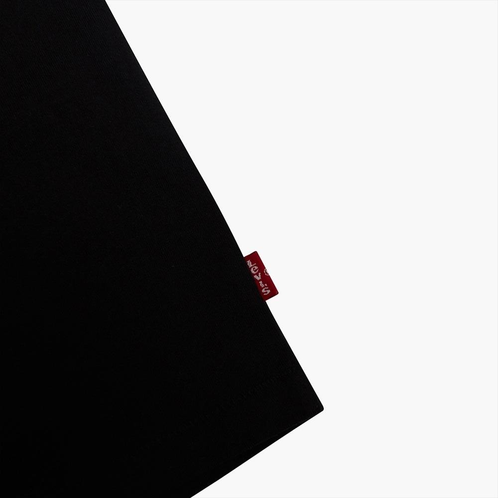 Levis 男款 短袖T恤 迷你刺繡摩登復古Logo 魚子黑 A0637-0001-細節圖4