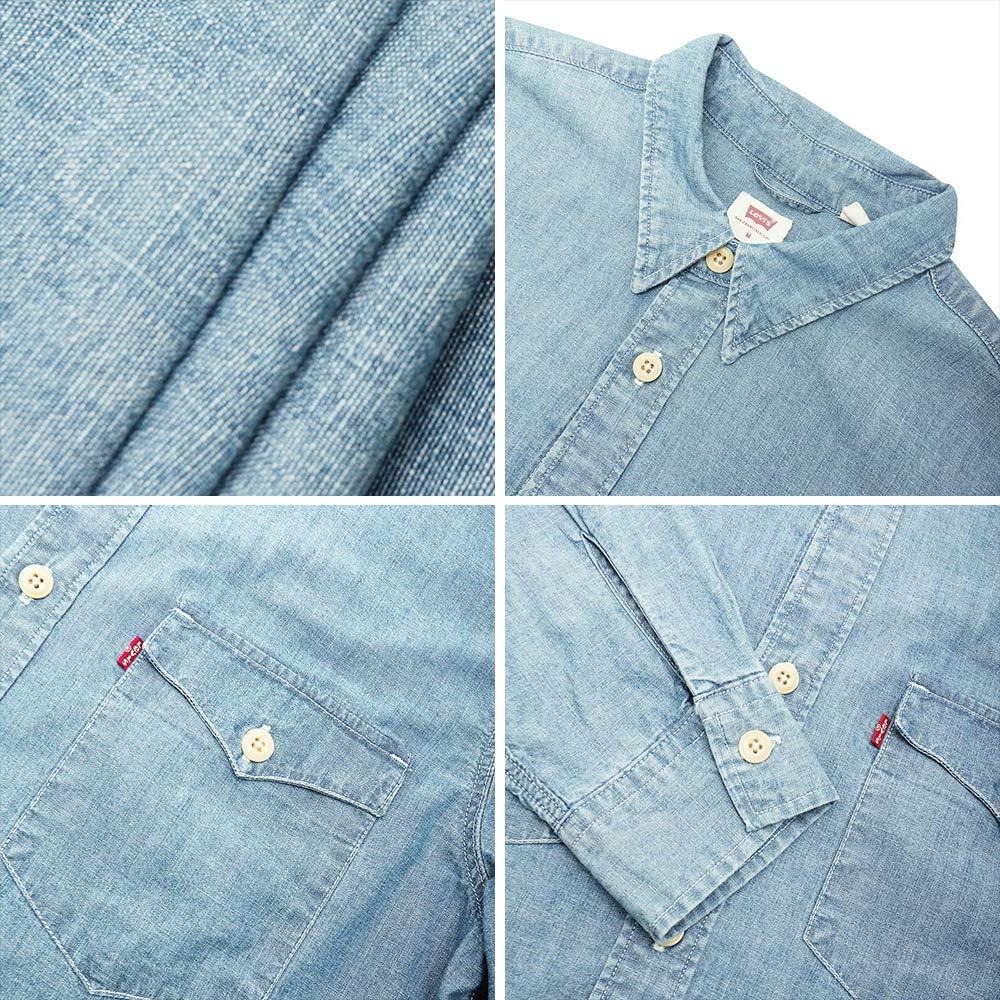 Levis 男款 牛仔襯衫 精工輕藍染水洗 寒麻纖維 A1919-0000-細節圖4