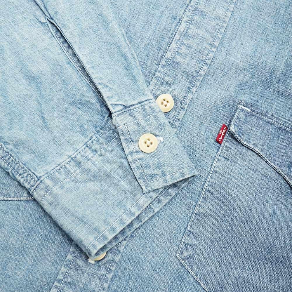 Levis 男款 牛仔襯衫 精工輕藍染水洗 寒麻纖維 A1919-0000-細節圖7
