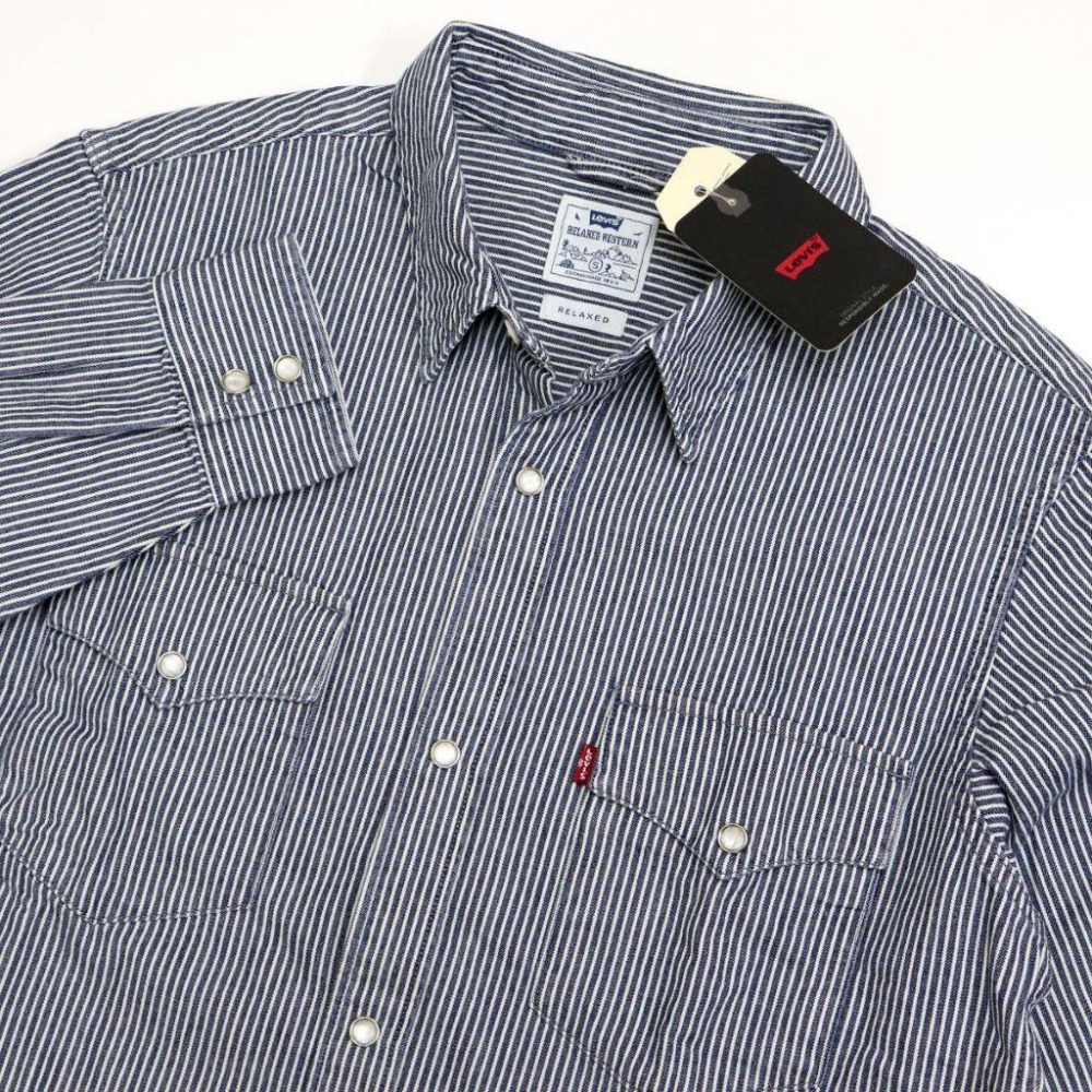 Levis 男款 休閒襯衫 英倫復古條紋 A1919-0030-細節圖2