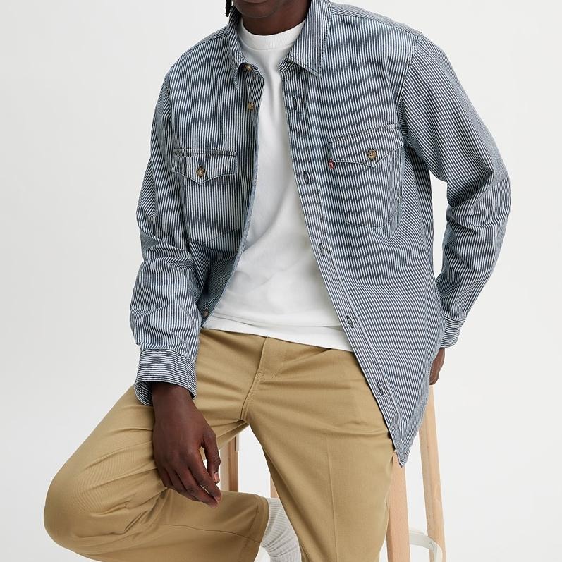 Levis 男款 休閒襯衫 英倫復古條紋 A1919-0030-細節圖6