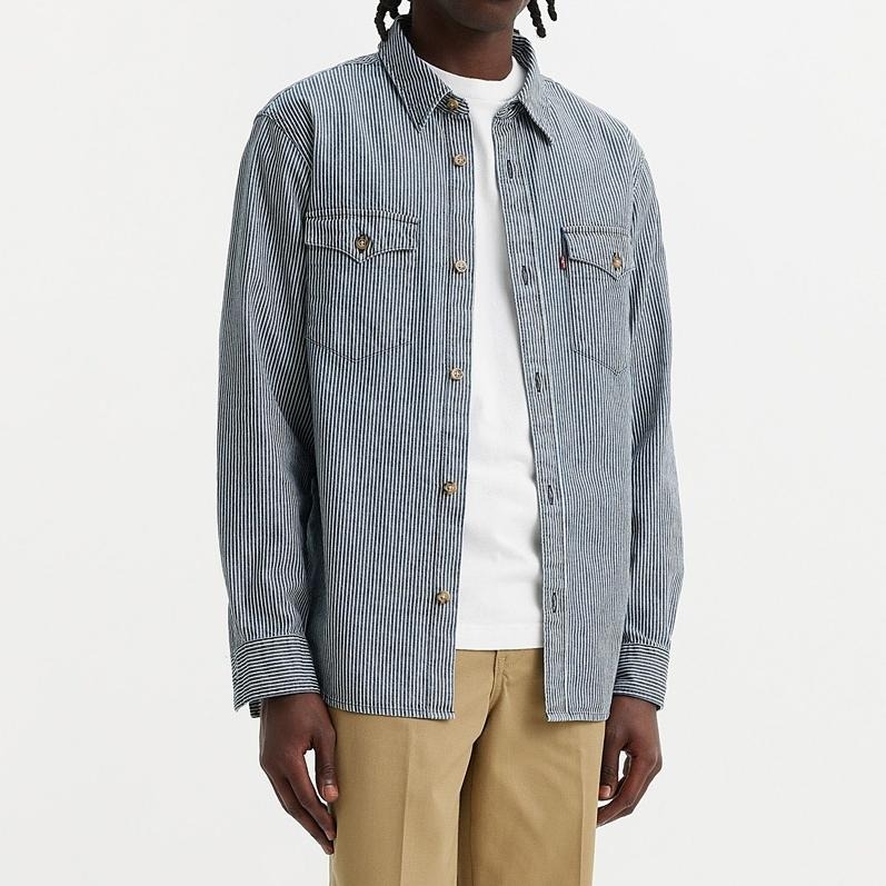 Levis 男款 休閒襯衫 英倫復古條紋 A1919-0030-細節圖7