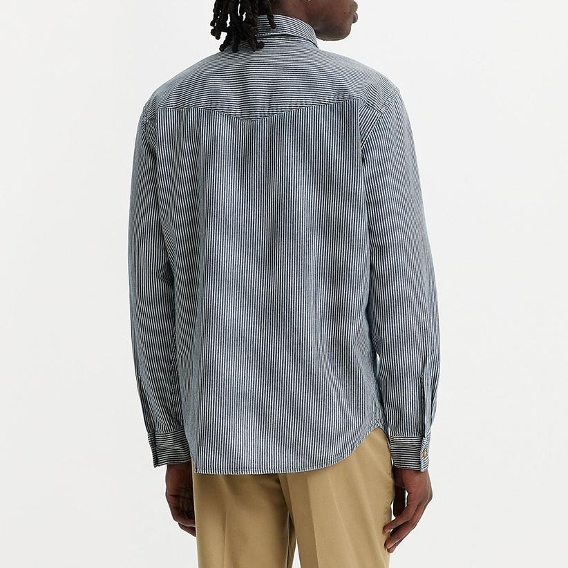 Levis 男款 休閒襯衫 英倫復古條紋 A1919-0030-細節圖8
