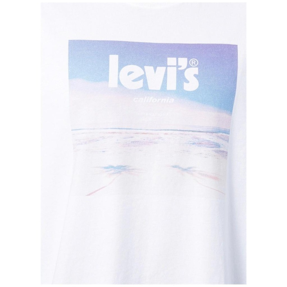 Levis 男款 短袖T恤 加州海灘風景印花 白 16143-0484🔥-細節圖2