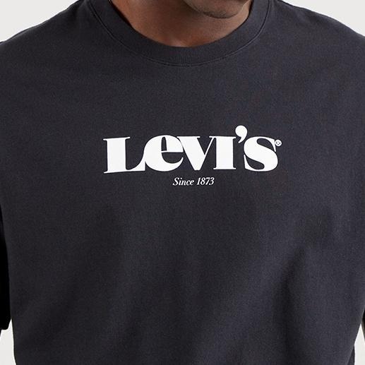 Levis 男款 短袖T恤 摩登復古Logo 魚子黑 16143-0084🔥-細節圖3