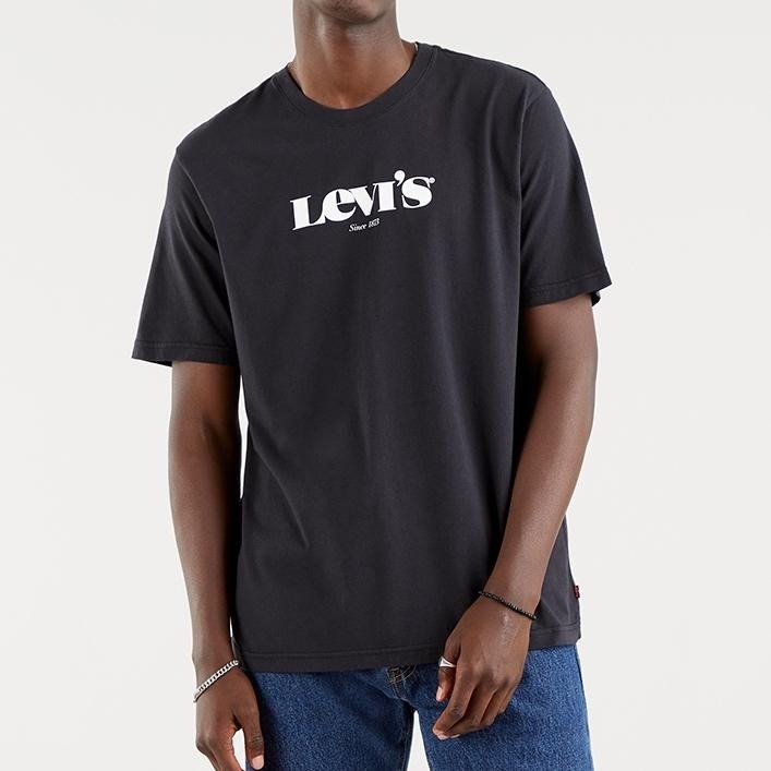 Levis 男款 短袖T恤 摩登復古Logo 魚子黑 16143-0084🔥-細節圖6