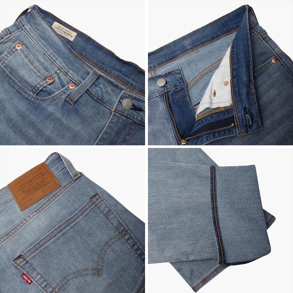 Levis 男款 502 舒適錐形窄管牛仔褲 涼感丹寧 復古灰藍水洗刷白 29507-1178🔥-細節圖9