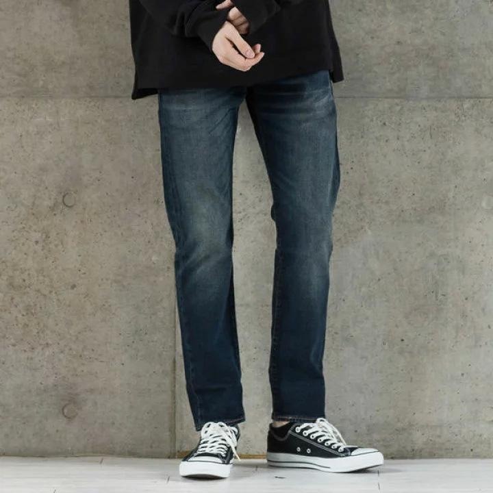 Levis 男款 502 舒適錐形窄管牛仔褲 深藍刷白 29507-0065-細節圖7