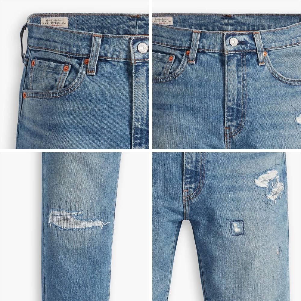 Levis 男款 512 合身錐形牛仔褲 赤耳 精工多重刷破補丁工藝 28833-1160🔥-細節圖2