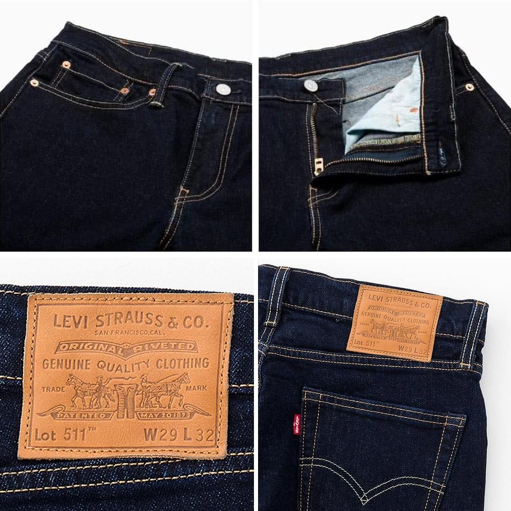 Levis 男款 511 修身窄管牛仔褲 原色深藍 04511-2406-細節圖2