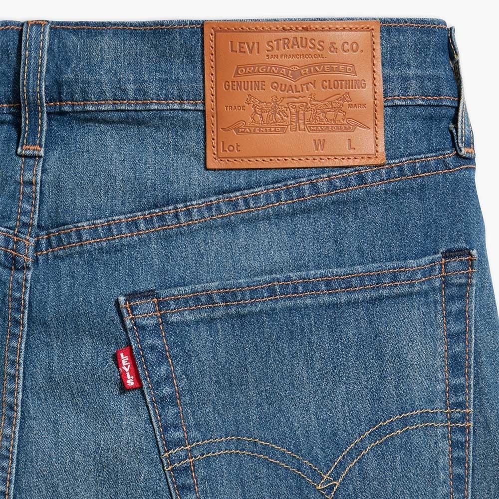 Levis 男款 405 膝上牛仔短褲 涼感丹寧 深藍刷白 39864-0016-細節圖2