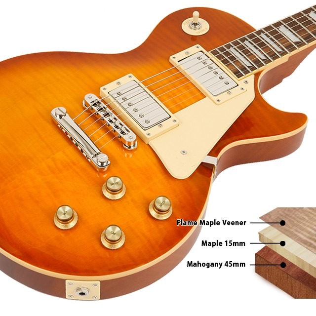 韓國第一品牌電吉他 CORONA PRESTIGE STANDARD LEMON BURST LP22 LMB 雙雙-細節圖4